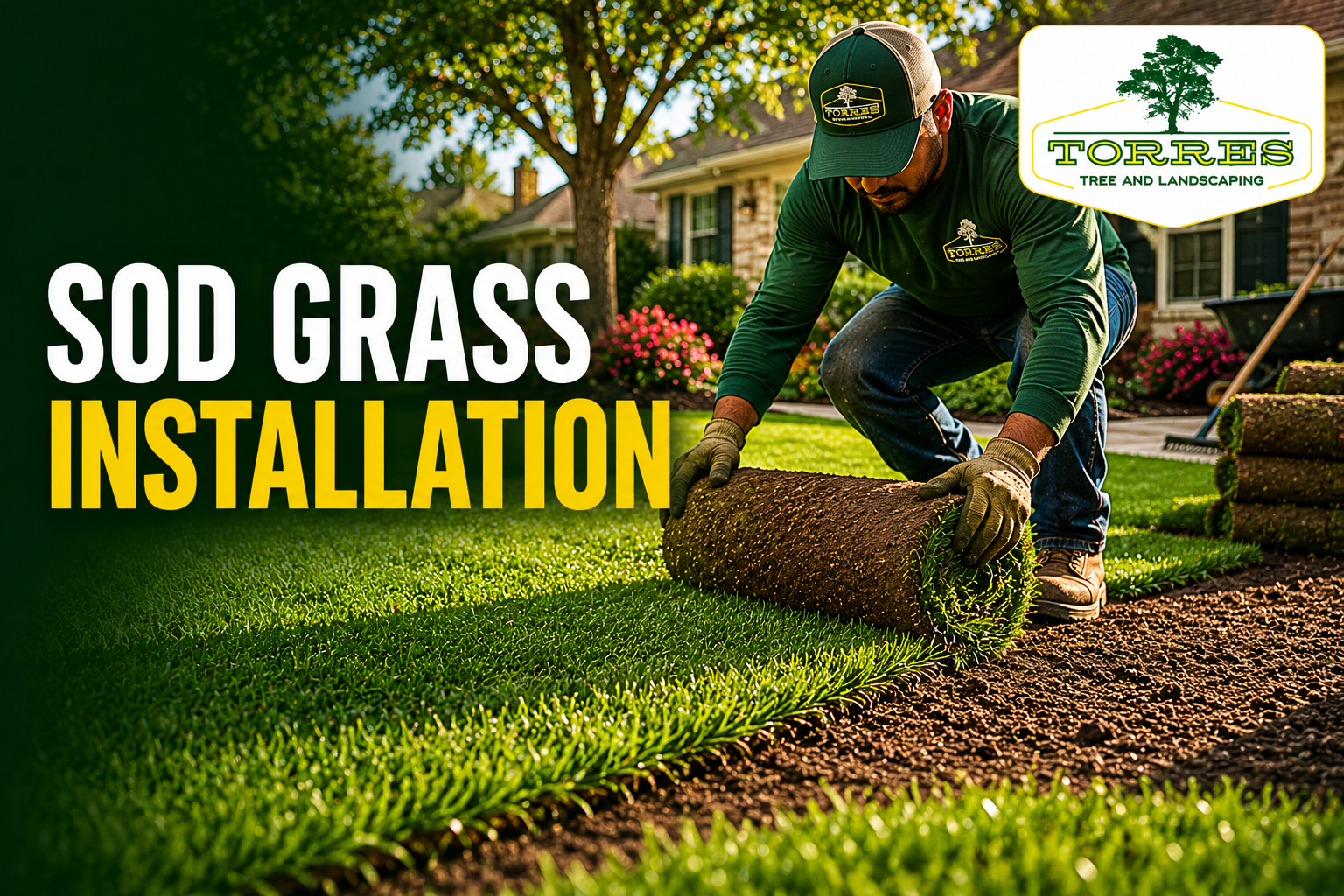 Sod grass installation